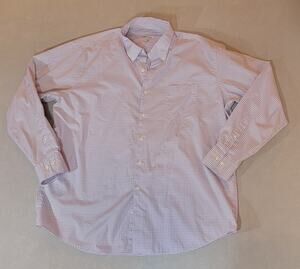 Peter Millar Crown Sport Performance Button Up Shirt XXL Blue Lavender Check